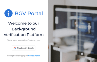 Screenshot of Background Verification Platform